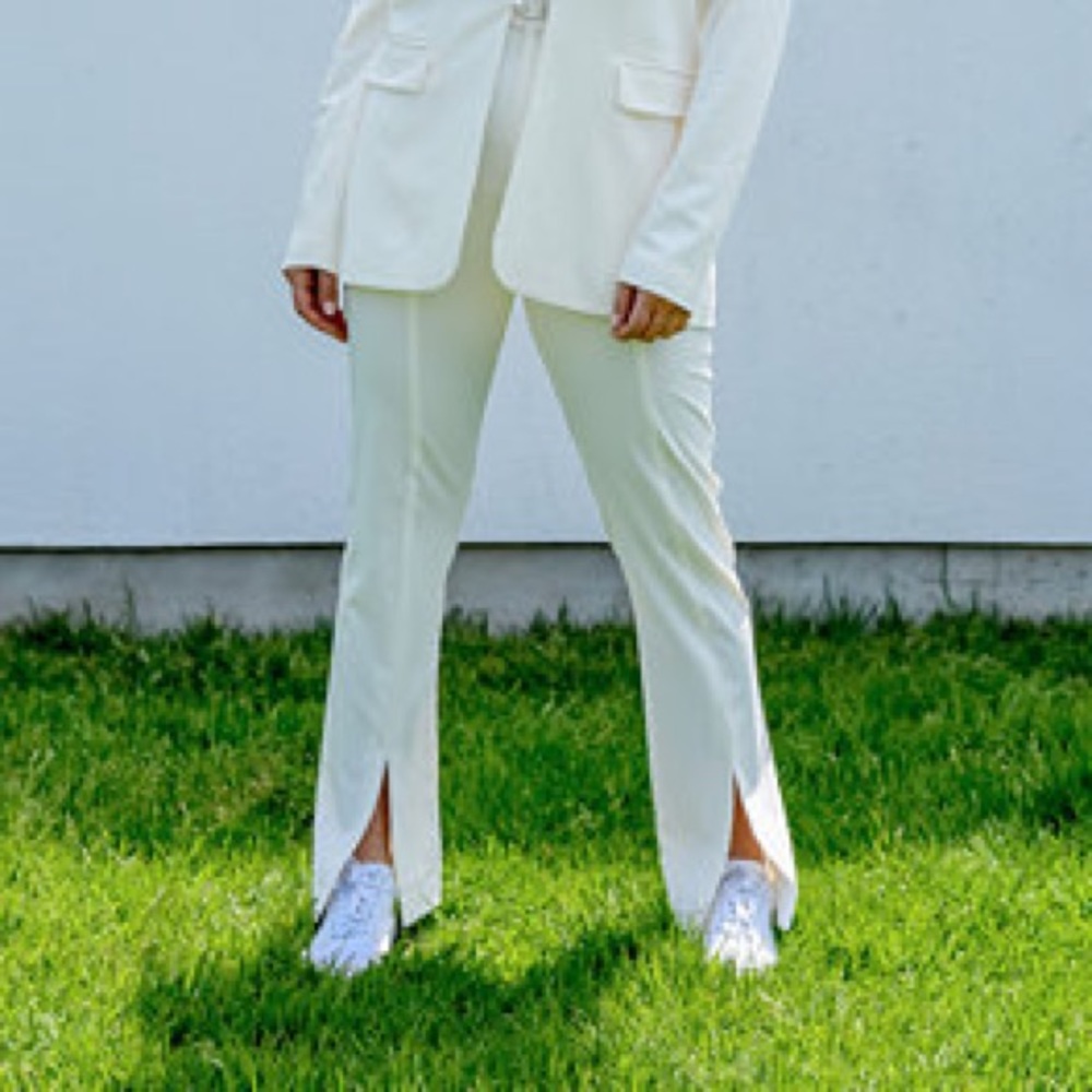 NWT DANIELLE BERNSTEIN Macy’s Off White Front Slit Dressy Pants Plus Size 20 W - Picture 7 of 12